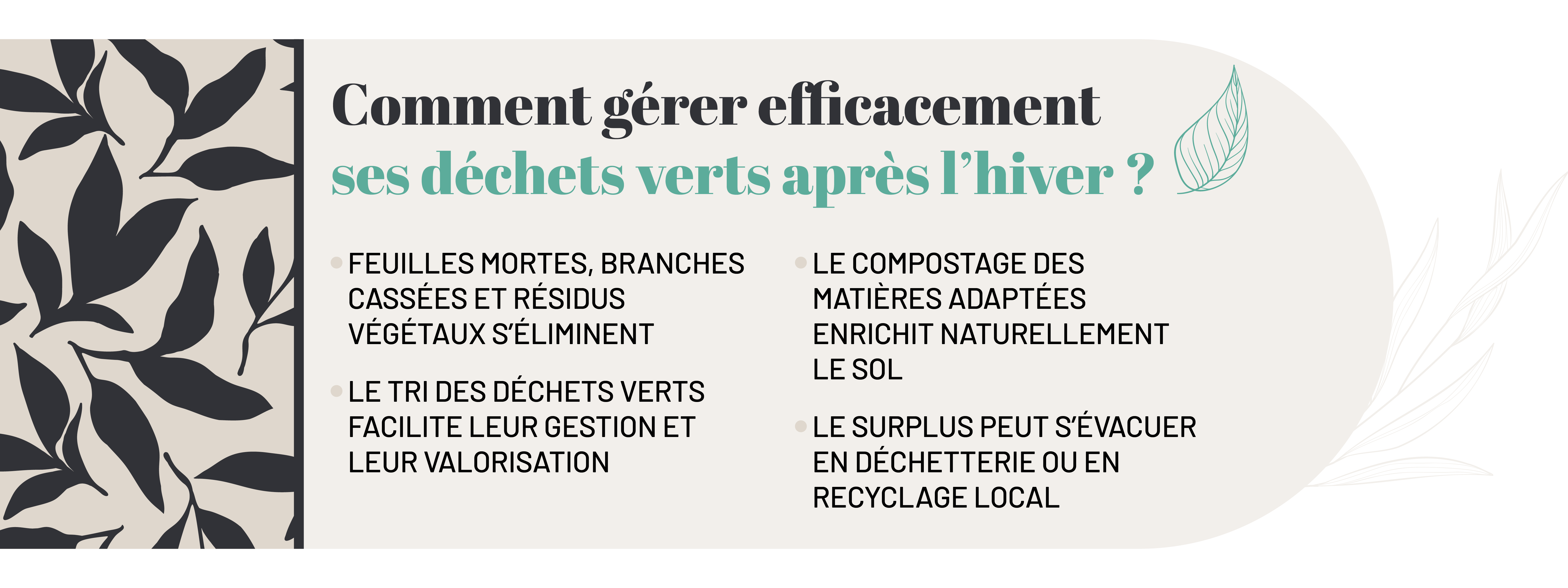 infographie expliquant comment gérer les déchets verts issus de l’entretien du jardin
