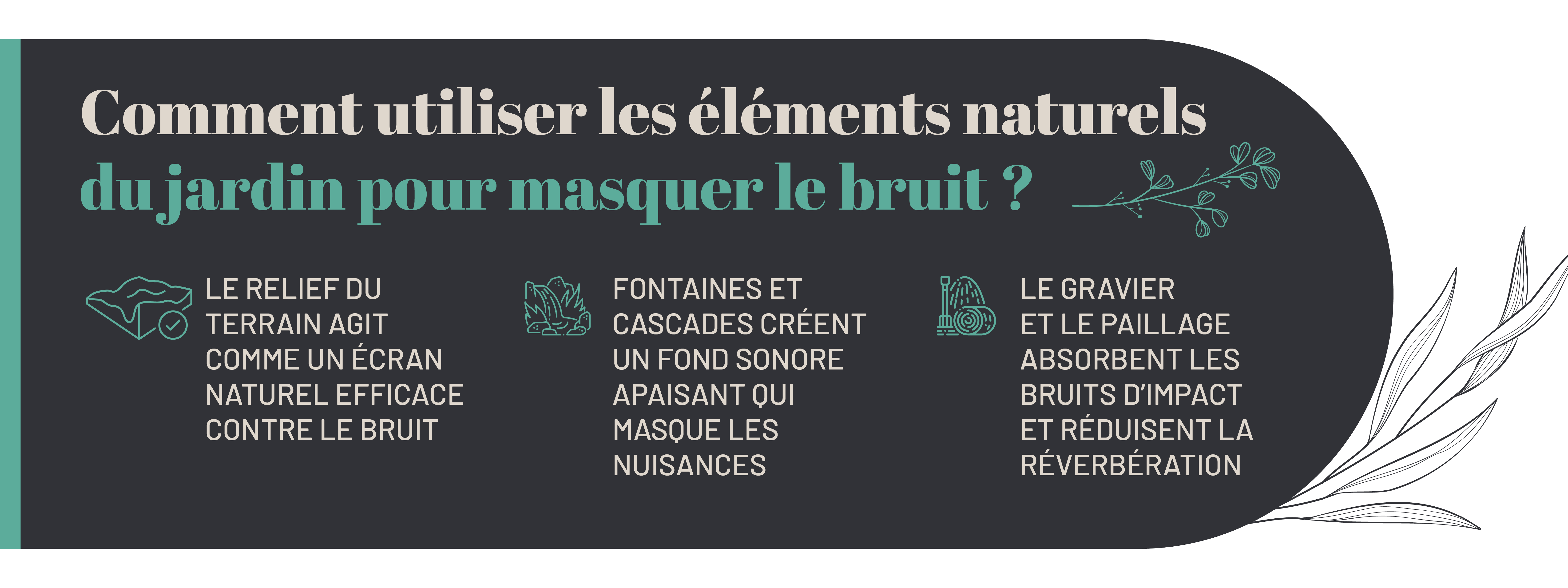  infographie précisant comment utiliser la topographie du terrain pour limiter les nuisances sonores