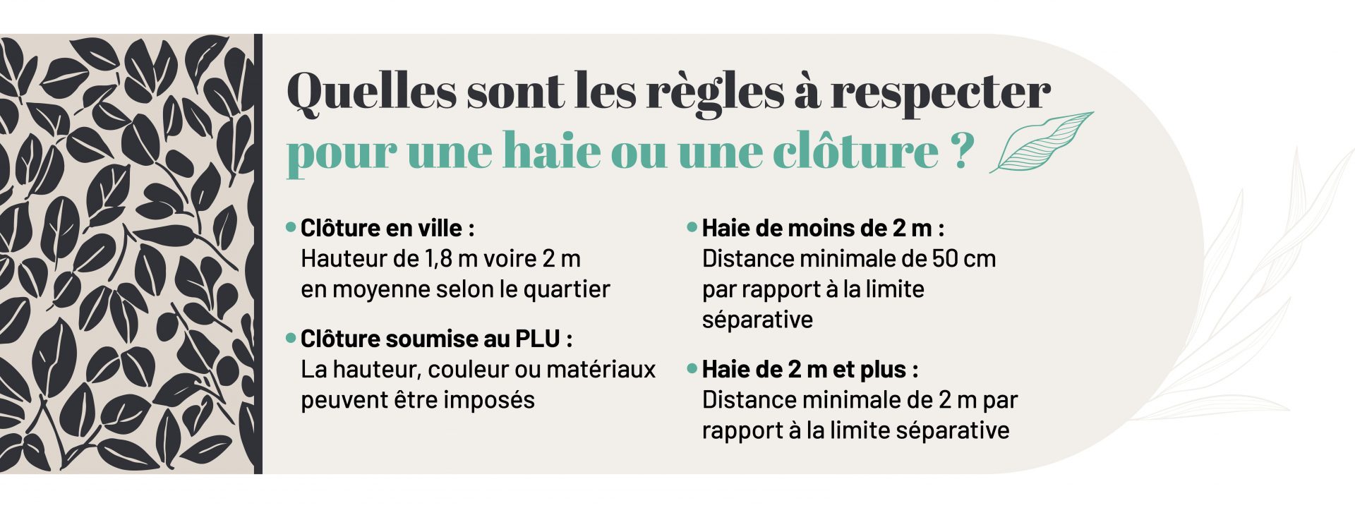 hauteurs et distances minimales à respecter au jardin pour les haies et clôtures